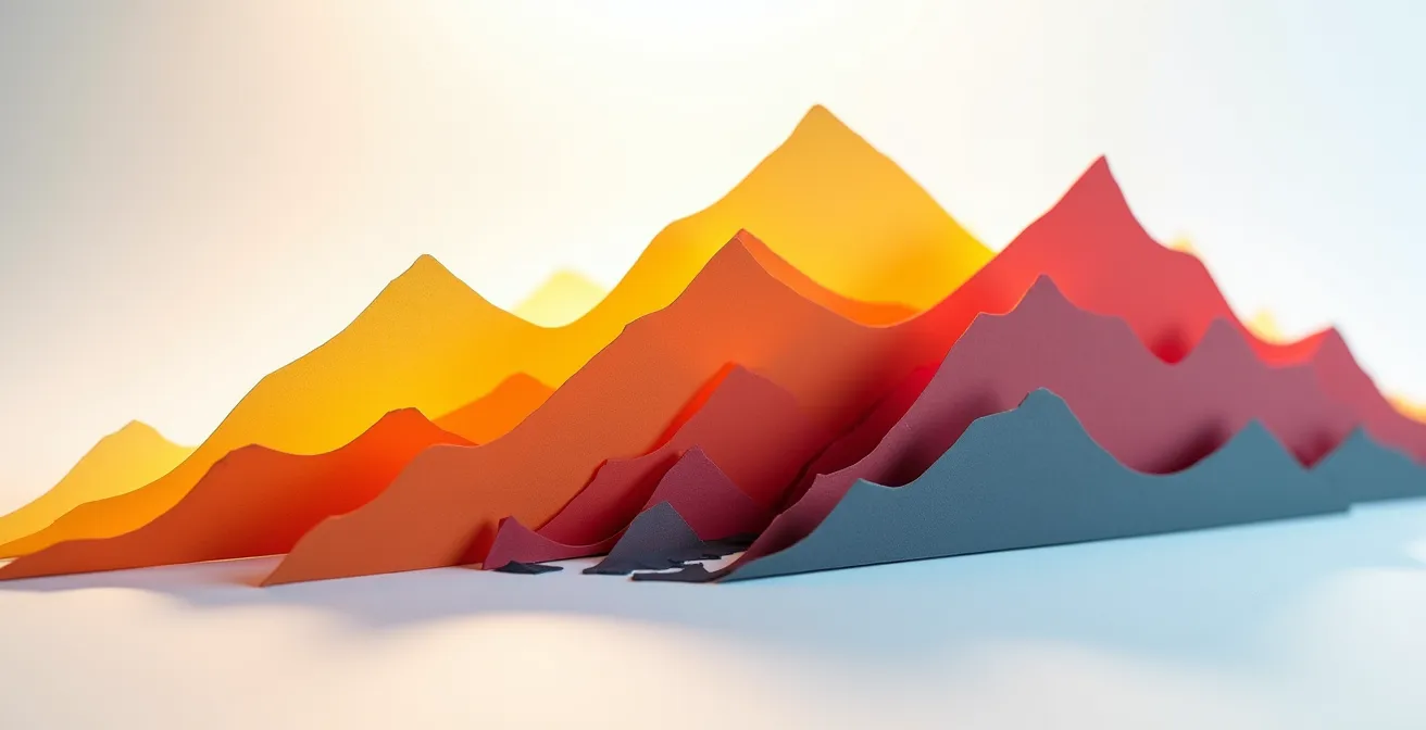 Profil altimétrique d'un col avec segments colorés selon la difficulté