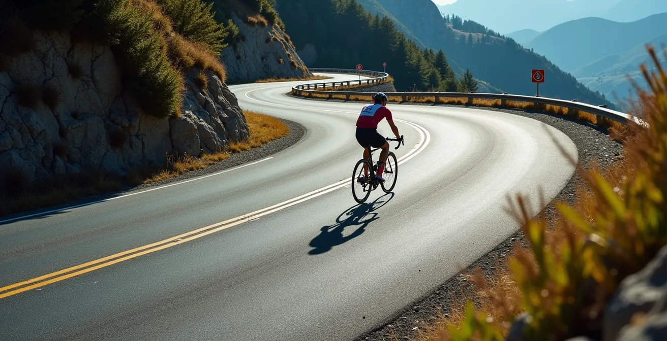 Vue aérienne montrant la trajectoire optimale dans un virage en épingle